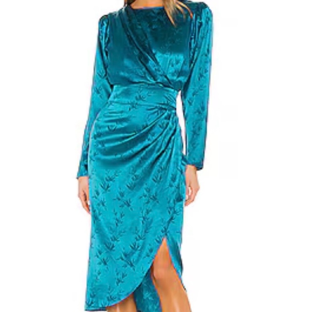 Ronny Kobo Collection Teal Long Sleeve Dress